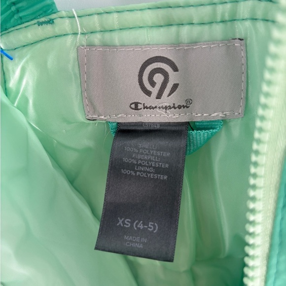 Kids CHAMPION X-Small 4-5 Girls Winter Ski Snow Sledding Pants Bib Green - Picture 4 of 6